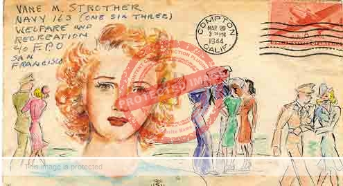 Wartime envelope decorated by Tink Strother