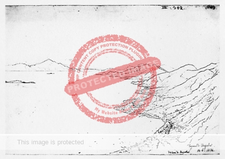 Rugendas: Drawing of Lake Chapala, January 1834