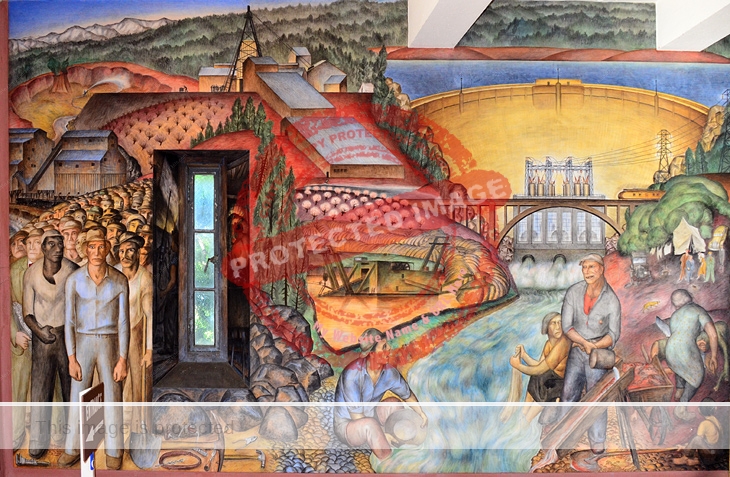 John Langley Howard. Detail of mural in Coit Tower, San Francisco.