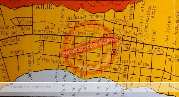William Winnie Jr. Map of Ajijic, ca 1970