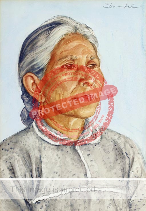 Nils Dardel. ca 1940. Elderly Mexican lady. 
