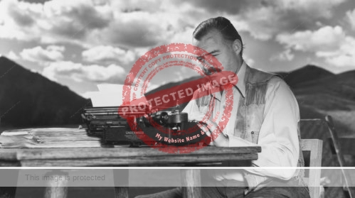 Ernest Hemingway and his trusty Underwood typewriter