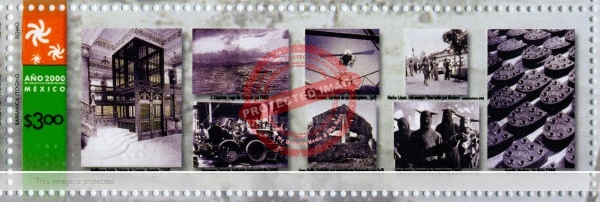 Mexican postage stamp (2000) with Lupercio photograph of Lake Chapala, ca 1906.