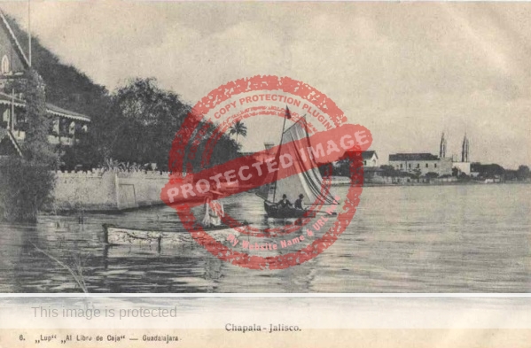 Jose María Lupercio. Chapala. Postcard view published by Juan Kaiser. 
