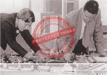 Jean Taylor Strange with Ted Raines, Design Center, Ottawa, 1954. Photo from Grierson (2008)