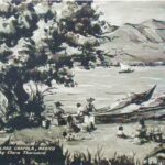 Clara Schafer Thorward (1887-1969) painted landscape of Lake Chapala