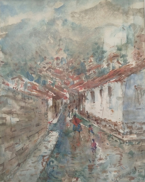 John K Peterson. 1972. Village street. Reproduced courtesy of Ricardo Santana.