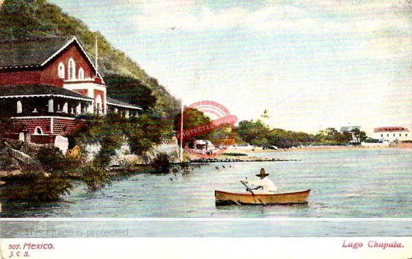 Lake Chapala. Postcard published by Iturbide Curio Store c. 1906