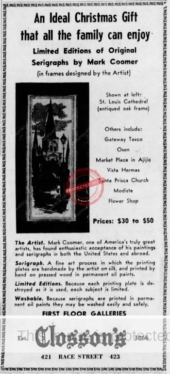 Ad, Cinncinati Enquirer, 4 December, 1955