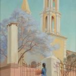Marion Freeman Wakeman painted Chapala church in 1948