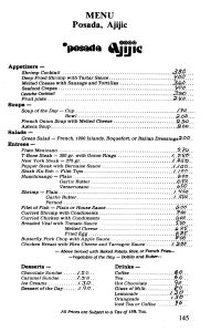 Posada Ajijic menu, ca. 1986.