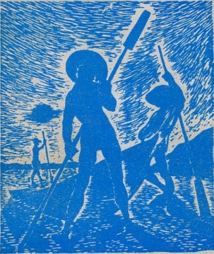 Artwork by Victor Reynoso on cover of J. G. Zuno's La muerte de un lago (1955)