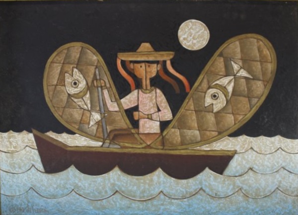 José María de Servin. Fisherman abstract.
