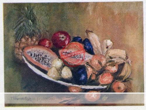 Lona Isoard. Fruits Still Life. Oil.